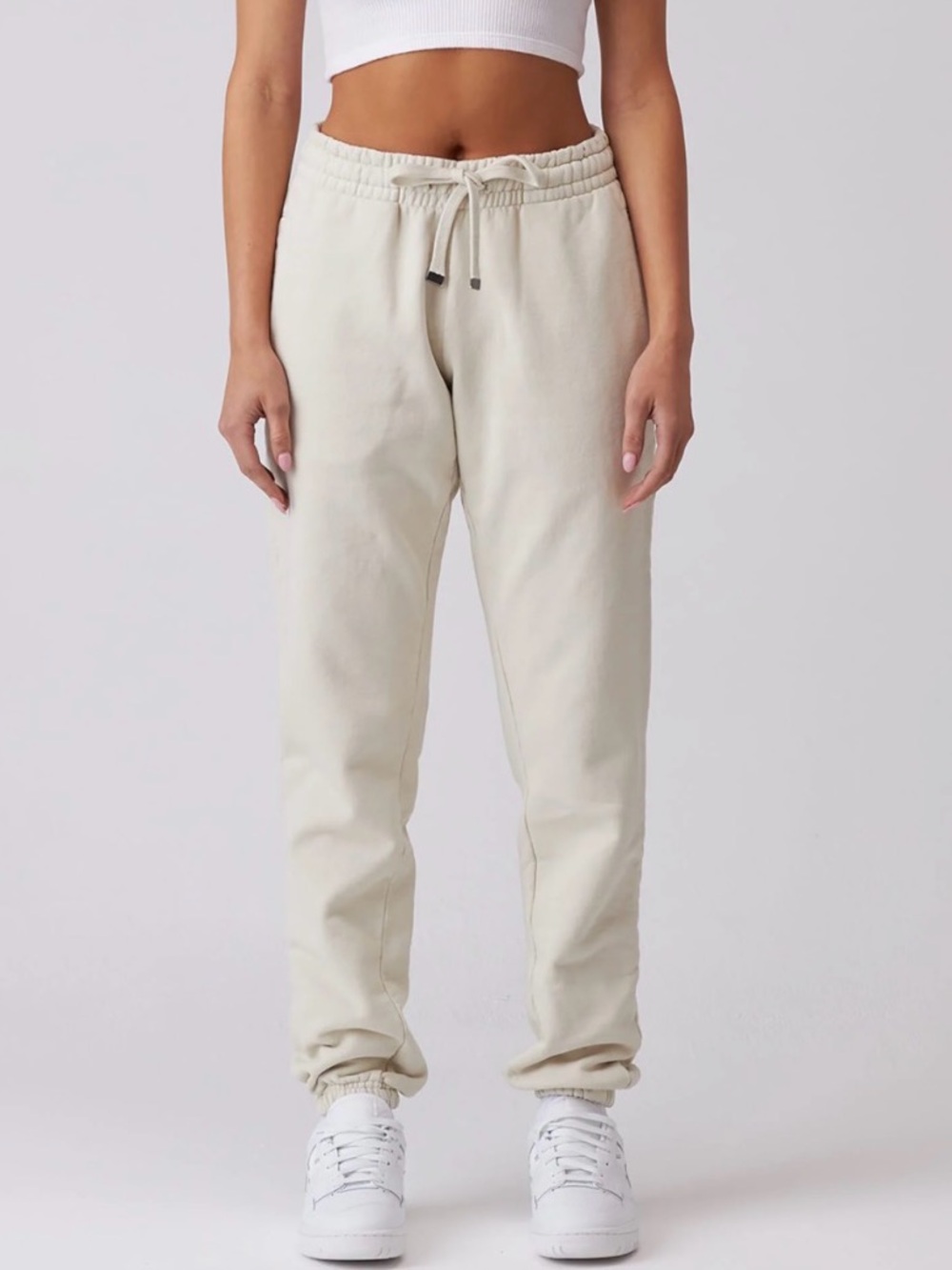 TALENTLESS Cream Track Pants Drawstring Joggers